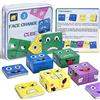 PECHTY Puzzle di Espressione del Viso in Legno, Montessori Gioco Educativo Giocattolo in Legno per Bambino 3+ anni, SUMAIRS Interattivo Puzzle 16 Cubetti 64 Carte 1 Scatola di Metallo Toys per Natale