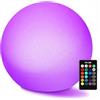 Mr.Go Sfera LED, 25,4 cm, cambio colore, luce d'atmosfera con telecomando, impermeabile, sfera da giardino, 16 colori, dimmerabile, ricaricabile, luce notturna per decorazione