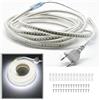 FOLGEMIR Striscia LED 10 metro Bianco Freddo, 2835 SMD 144 LEDs/m, 220V 230V Strip, illuminazione molto luminosa - 900 LM per metro, IP65 impermeabile