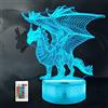 Ammonite Lampada a forma di drago per bambini, luce notturna Ammonite 3D, 16 colori, con telecomando, decorazione per la camera dei bambini, regalo di Natale e compleanno per ragazzi e ragazze