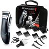 Remington Set Tagliacapelli - Lame autoaffilanti rivestite in ceramica - 8 pettini accessori + custodia professionale e altri accessori, funzionamento a rete-batteria, litio, Tagliacapelli, HC363C