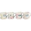 lachineuse - Set di 4 tazze in porcellana - Collezione Let's Talk Over Coffee - Design giapponese Gatto - Ideale per bevande calde - Con manico e coperchio - Idea regalo Giappone, Asia