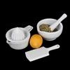 Holst Porzellan KPP 030 FA1 - Set di 3 utensili da cucina Mortaio, spremiagrumi, grattugia, porcellana, bianco