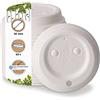 GREENBOX Coperchio in cartone con apertura per bere, coperchio Ø 90 mm, bianco, per bicchieri di carta da caffè da to-Go, biodegradabili e compostabili, 50 pezzi