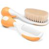 Chicco Set Spazzola e Pettine Capelli per Bambini, Spazzola Neonati con Morbide Setole Naturali, Pettine con Punte Arrotondate, Impugnatura Antiscivolo - Accessori Neonato 0+ Mesi, Arancione