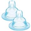 MAM Tettarella Misura 2 (Set da 2), Tettarella MAM piatta e simmetrica in morbido Silicone SkinSoft, Kit da 2 accessori neonato 2+ mesi per l'allattamento con latte materno e in latte polvere