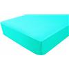 PMP - Lenzuolo con angoli, in jersey, 60 x 120 cm, colore: Turchese