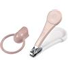 BÉABA Tagliaunghie per Neonati e Bambini, Cura delle Unghie e Manicure, Impugnatura Larga ed Ergonomica, Rosa