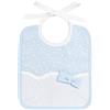 Filet - Bavaglino neonato in Piquet di Cotone con stampa Stelline | Inserto in Tela Aida | 100% Made in Italy | Colore Azzurro e Bianco