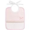 Filet - Bavaglino in Morbido Tessuto Motivo Losanghe Rosa con Tasca in Tela Aida da Ricamare, Ideale per Proteggere i Vestitini del Vostro Bambino, 100% Made in Italy, Colore Rosa