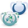 NUK Star Ciuccio per bambini | 6-18 Mesi | Succhietto in Silicone senza BPA | Accettato dal 99% dei bambini | Uccelli Azzurri | 2 Pezzi