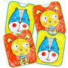 Ti TIN Confezione Da 4 Bavaglini Impermeabili 100% Vinile | Set Di 4 Bavaglini con Stampe Colorate e Disegni Divertenti | Chiusura Elastica Per Bambini Oltre i 12 Mesi, 32x35 cm