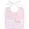 Filet - Bavaglino neonato in Piquet di Cotone con stampa Stelline | Inserto in Tela Aida | 100% Made in Italy | Colore Rosa e Bianco