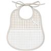 Filet - Bavaglino Beige per neonati con stampa scozzese | Realizzato in cotone Piquet | Made in Italy | Dims 24x20 cm