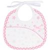 Filet - Bavaglino per Neonato in Piquet di Cotone con Stampa Stelline Multicolor | Tasca in Tela Aida da Ricamare | Dims 18x18 cm | Made in Italy, Rosa
