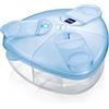 MAM Milk Box, Porta latte in polvere per neonati con 3 scomparti da 40 g, Contenitore latte in polvere antigoccia lavabile in lavastoviglie, Neonato accessori utili per lista nascita bebè, Azzurro