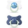 Suavinex Succhietto Night&Day in Silicone, da 4 a 18 Mesi, Balena Azzurra- 2 Pezzi, Balena Azzurro - 140 g