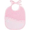 Filet - Bavaglino per neonato in morbida Spugna di cotone Rosa | Tasca in Tela Aida da Ricamare | Dettagli in Pizzo Sangallo | Made in Italy