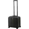 JSA 2 in 1 Reisetrolley, Rollkoffer aus ABS Kunststoff, Reisekoffer mit doppelten 360° Leichtlaufrollen Bagaglio a mano 41 centimeters 30 Nero (Schwarz Matt)