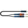 QUIK LOK - RKSA/140-1 MINIJACK STEREO/2 JACK MONO Cavo Adattatore Quik Lok ROK SOLID, Minijack Stereo / 2 x Jack Mono, Colore nero, Lunghezza 1 mt