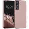 kwmobile Custodia Compatibile con Samsung Galaxy S22 Cover - Back Case Morbida - Protezione in Silicone TPU Effetto Metallizzato oro rosa metallizzato