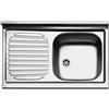 Apell Lavello da Appoggio in Acciaio Inox 1 Vasca a Destra Dimensioni 80x50 cm PI801LPC Apell