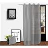 Soleil d'ocre, Spirit Tenda trasparente con occhielli, Cotone lino, grigio, 140x250 cm