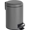 WENKO Cubo de Pedal Leman 3 LTS. Gris, Acciaio Inox, Grigio, 17x17x27 cm