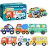 BBLIKE Puzzle Bambini 2 3 4 Anni - 6 Pezzo Legno Puzzle Bambina, Gioco Educativo Regali per Bimbo, Giocattoli Montessori da Viaggio, Regalo Compleanno per Bimba Ragazza Maschio 2-5 Anni（Trasporto）