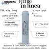 Filtro in linea Carbon Block cocco 5µm 2,5x11 1/4 FPT