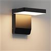 K-Bright Applique LED 20W, 3000K Bianco Caldo, 1540 Lumen, Lampade da Esterno Applique per Terrazza Corridoio Giardini, Antipioggia IP65 Nero (Rettangolo)