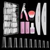Venares 500 Pezzi Set per Unghie Finte 10 Taglie Kit Tip Unghie Ballerina con Colla Unghie Finte, Lime per Unghie, Buffer Unghie, Unghie Pennello, Finte Tagliagunhie