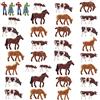 Evemodel Farm Animals Figure Toys Set,AN8706 36PCS 1:87 Well Painted Farm Animals Cows Horses Figures HO Scale Model Train Scenery Layout Miniature Landscape
