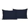Italian Bed Linen Coppia Federe Elegant, Set 2 Federe Cuscino, 2 Federe Letto a Sacco con Patella, Lavorato in Italia, Blu Scuro