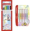 Stabilo Pennarello Premium con punta a pennello per linee spesse e sottili Pen 68 brush & Evidenziatore swing cool Pastel Pack da 6 Colori assortiti