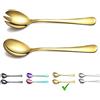 Berglander Set di Posate per Insalata in Oro in Acciaio Inossidabile con placcatura in Oro in Titanio, Cucchiaio per Insalata, forchetta per Insalata, Confezione da 2 (Oro Lucido)