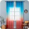 GIRASOLE HOME Coppia Tende Voile Semi Trasparenti Colore Sfumato Blu e Rosso Tenda per Soggiorno Camera Cameretta Cucina e Interni 2 Pannelli con Occhielli 140x275cm