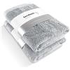 herzbach home Premium Asciugamano da doccia Set di 2 70 x 140 cm (grigio argento) - Grande, morbido & asciugamani da doccia assorbenti - 100% naturali cotone