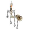 vetrine in rete Vetrineinrete® Applique candelabro lampada da parete con gocce pendenti di cristallo in acrilico con attacco E14 stile retrò E34 illuminazione lampadario ingresso camera da letto (Oro) F55