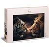 Ulmer Puzzleschmiede - Puzzle 'Rumble in The Jungle' - 1000 Pezzi Con Leone e Tigre - Chi è il Re nel Regno Degli Animali - Magnifico Puzzle di Gatto Predatore per Adulti