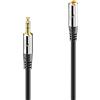 sonero® premium prolunga cavo audio jack da 3,5 mm, 15,0 m, contatti dorati, nero