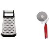 Kitchenaid Grattugia Multifunzione 4 Lati in Acciaio Inossidabile, Lama per Affettare e Zester & Rotella per Pizza, Tagliapizza in Acciaio Inossidabile, Nero Onice