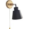 Chrasy E27 Moderno Nero Metallo Lampada da Parete Lampada da Comodino Nordica Dipinta Applique da Parete Lampada Muro Lampada da Parete in Moderna in Legno Con Interruttore