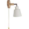 Chrasy E27 Moderno Metallo Lampada da Parete Lampada da Comodino Nordica Dipinta Applique da Parete Lampada Muro Lampada da Parete in Moderna in Legno Con Interruttore (Bianco)