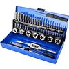 GreeSuit Set Maschi e Filiere 32 Pezzi Kit Filettatura in lega di Acciaio, M3-M12 Metrico Filettature per viti di taglio, Set Maschio per Filettare con scatola di stoccaggio