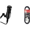 Audio-Technica AT2020, Microfono Professionale da Studio Cardioide a Condensatore & Stagg XLRf to XLRm Plug Microphone Cavo, 3 m, Nero