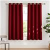 PONY DANCE Tende Oscuranti per Interni Tenda Moderne per Soggiorno Oscurante ad Anelli Natalizie Curtains Termiche per Salotto 2 Pezzi L 140 x A 175 cm, Rosso