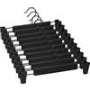 Lamitocs Set di 10 Grucce, con 2 clip antiscivolo e regolabili, girevole a 360 gradi con gancio Grucce per Pantaloni, per Gonne, Calze, Camicie (Nero)