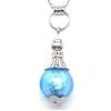 Generic Collana in acciaio inossidabile e perla in vetro di Murano blu turchese