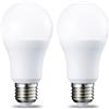 Amazon Basics lampadine a LED, con attacco Edison E27, piccole, da 10 W (equivalenti a 75 W), luce bianca fredda, non dimmerabili, Confezione da 2